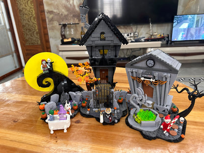 No box 21351 The Nightmare Before Christmas Model Building Blocks Hut Diy Bricks Toy Christmas Halloween Home Decoration Gifts