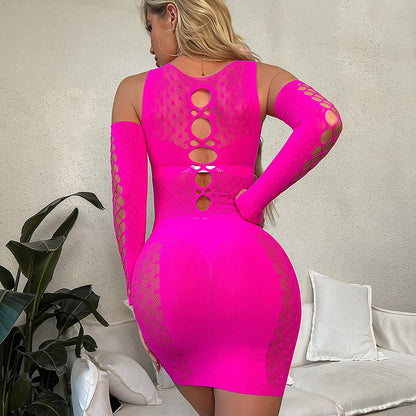 Erotic Mesh Tights Stockings Sexy Lingerie for Women Fishing Net Bodysuit Bra Set See-Through Lace Underwear Transparent Open