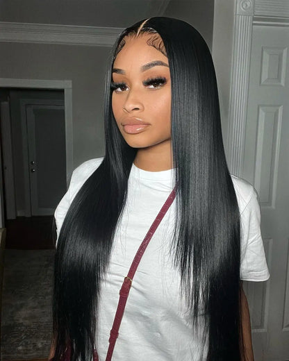 300% High Density 40 46 Inch Bone Straight 13x6 HD Lace Front Wigs Human Hair Brazilian 13x4 360 Full Lace Frontal Wig Pre Pluck