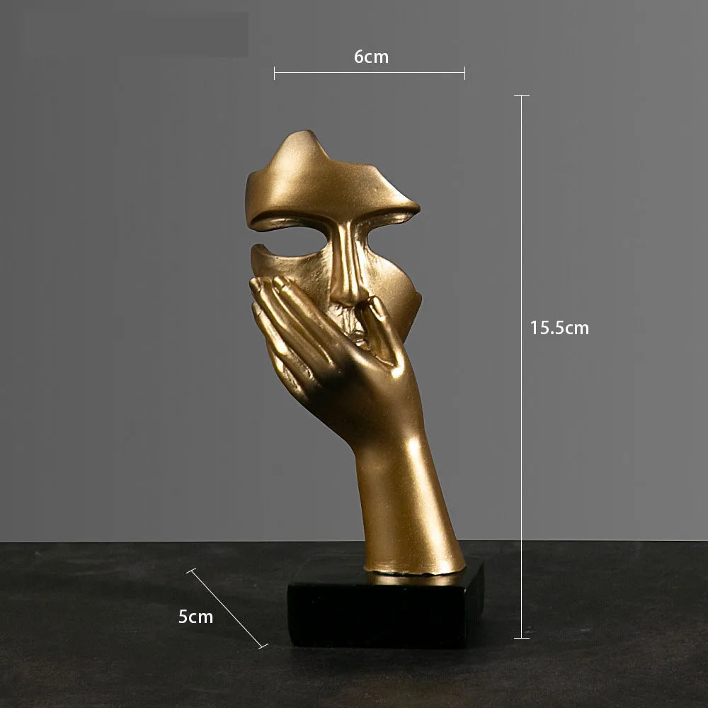 Resin Abstract Mask Statues European Miniature Figurines for Interior Home Office Study Desktop Figure Ornament Decor Gift
