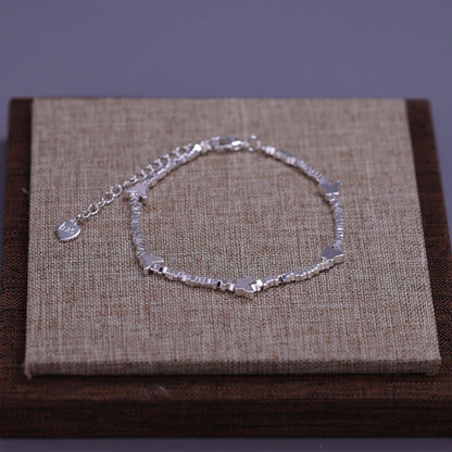 VENTFILLE 925 Sterling Silver Diamond-Studded Butterfly Bracelet Women's Fashion Temperament Flower Adjustable Bracelet