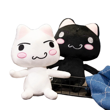 New Toro Inoue Cat Plush Anime Game Doll Stuffed Kittens Plushie Cartoon Couple Black and White Cats Decor Gift Toys for Kids
