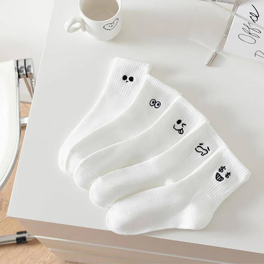 5Pcs/10Pc/20Pcs Casual Men's Spring And Summer Deodorant Absorbent Mid-tube Socks Breathable Casual White Durable Socks