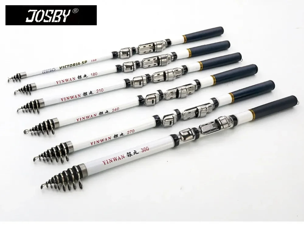 JOSBY Carbon Fiber Spinning Fishing Rod Telescopic Mini Pole 3M 2.7M 2.4M 2.1M 1.8M 1.5M Fish Gear Tackle High Quality