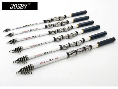 JOSBY Carbon Fiber Spinning Fishing Rod Telescopic Mini Pole 3M 2.7M 2.4M 2.1M 1.8M 1.5M Fish Gear Tackle High Quality