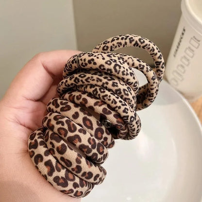 5-100Pcs High Elastic Leopard Print Hair Rope Women Fashion Pony Tails Holders Girls Towel Hair Ties Hairs Accessories Headwear