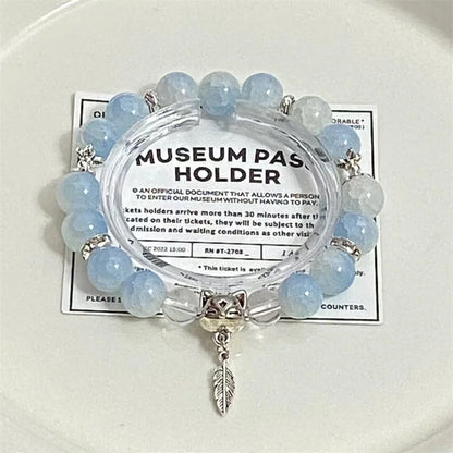 Niche Design Star Chain Tassel Bracelet for Women Fantasy Blue Crystal Beads Elastic Rope Bracelet Best Friend Jewelry Gifts