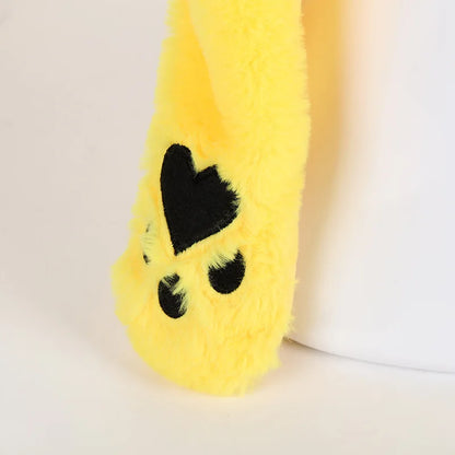 New Anime Pokemon Kawaii Pikachu Women Hat Beanie Can Moving Bunny Ears Hat with Shine Earflap Casual Animal Cap Birthday Gift