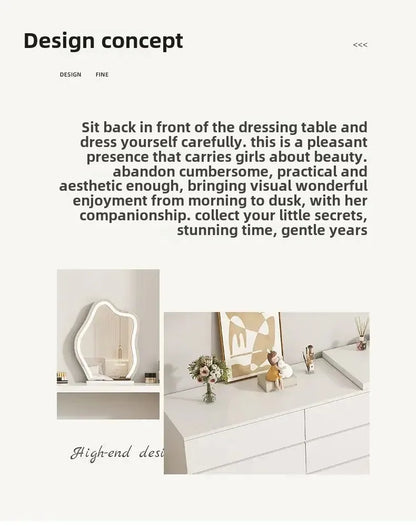 Luxury Dressing Table Drawer White Makeup Mirror Corner Desk Dresser Table Cabinet Organizers Storage Penteadeira Home Furniture
