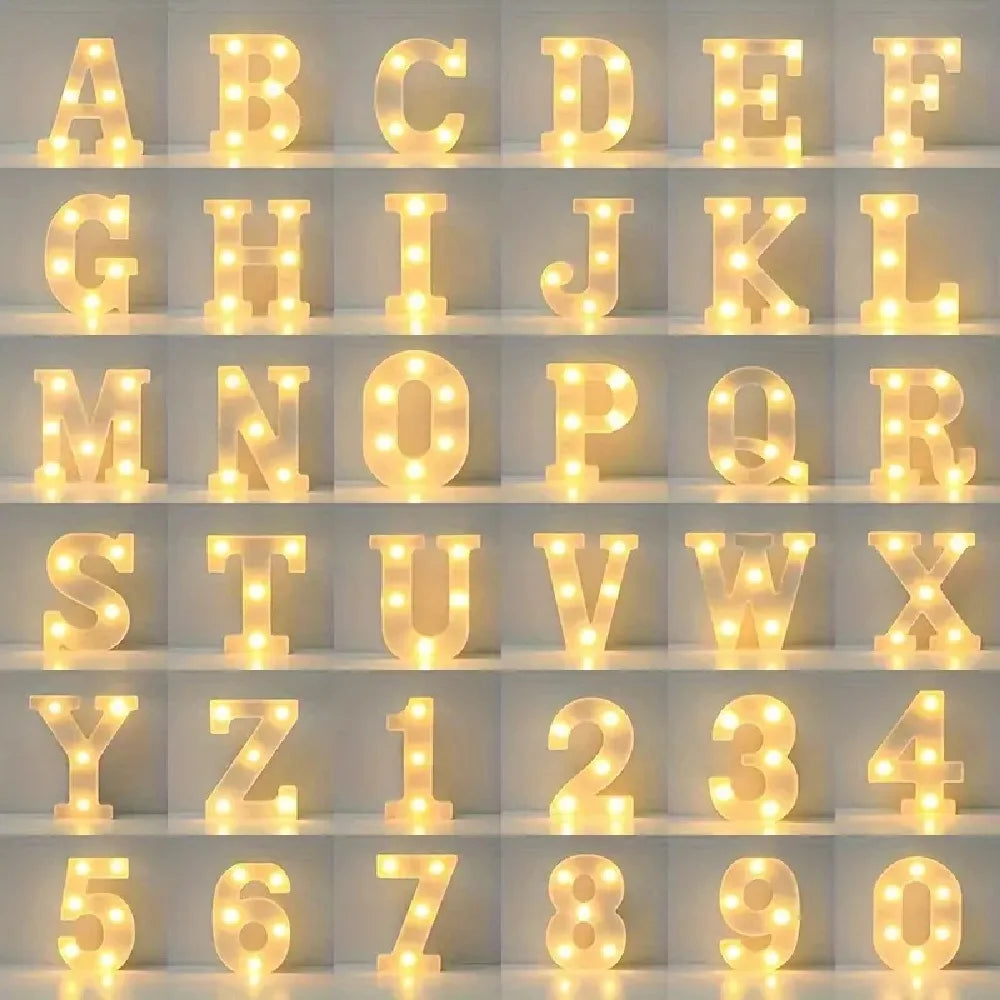 1PC LED Alphabet&Number Lights For Home,Wedding,Proposal,Birthday,Party,Photo Prop, Battery Powered White Decorative Night Light