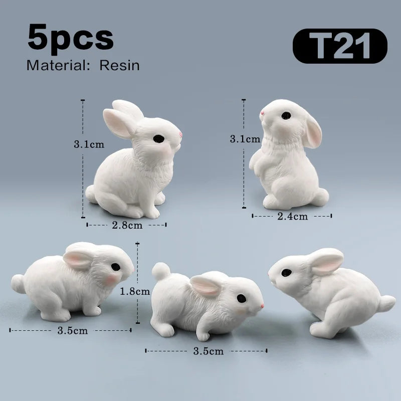 2025 Hot Easter Cute Rabbit Figurine Diy Landscape Home Kawaii Room Decor Miniature Fairy Garden Decoration Accessories Modern