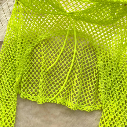 SINGREINY Summer Knitted Hooded Cadigans Women Long Sleeve Thin Streetwear Irregular Outerwear Hollow Out Sun-proof Blouses