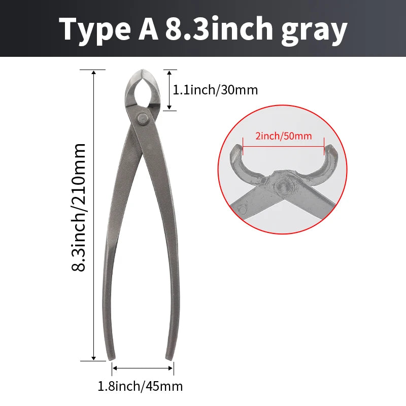 Onnfnag Profissional Root Cutter Bonsai Cutter Concave Edge Scissors Steel Bonsai Tools for Pruning Bonsai Tree Brunches Knots