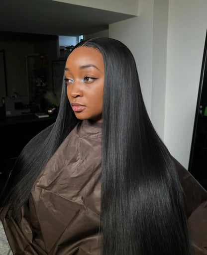 300% High Density 40 46 Inch Bone Straight 13x6 HD Lace Front Wigs Human Hair Brazilian 13x4 360 Full Lace Frontal Wig Pre Pluck