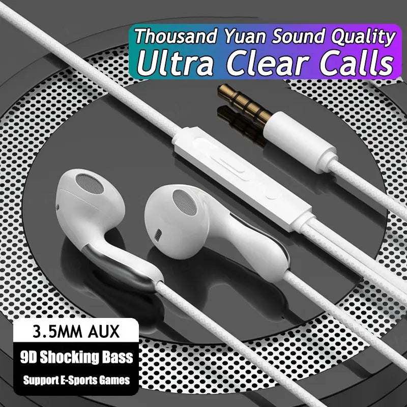 9D HIFI Heavy Bass Waterdrop Style Wired Earphones 3.5MM AUX/Type-C Digital Chip Headsets For Samsung Xiaomi Android Tablet PC