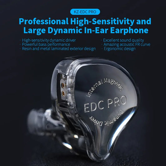 KZ EDC PRO HIFI 3.5MM AUX Wired Earphone Dynamic High Performance Monitor In-Ear Earbuds IEM Detachable Cable Harman EDXPRO Lite