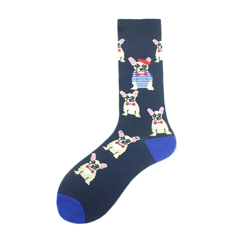 Happy Design Funny Socks Men Unisex Sheep Beer Dinosaur Pattern Sokken  Divertidos Jacquard Calcetines Unisex Hip Hop Skateboard
