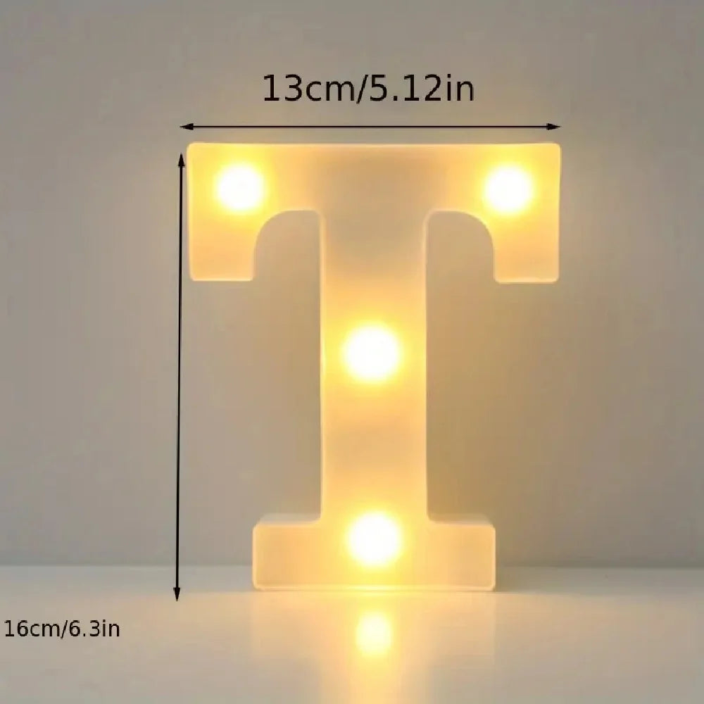 1PC LED Alphabet&Number Lights For Home,Wedding,Proposal,Birthday,Party,Photo Prop, Battery Powered White Decorative Night Light