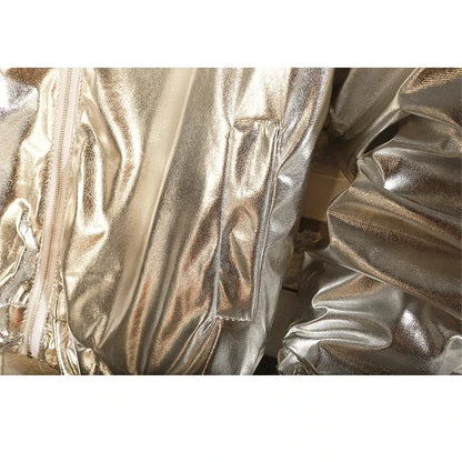 Mens Windbreaker Jackets Nightclub Stage Party Jackets Costume Streetwear Harajuku Hip Hop Reflective Jacket Gold Fashion Coats
