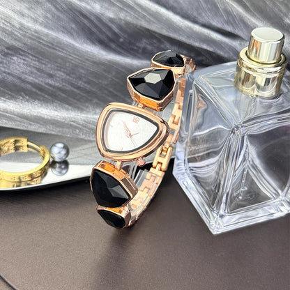Women's irregular shape large sparkling special-shaped rhinestone simple sun pattern dial Fashion trend avant-garde quarts watch