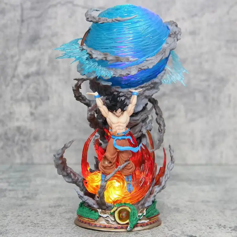 New 23cm Dragon Ball Anime Figure Son Goku Super Genki Bomb Luminous Figures Dbz Gk Figurine Pvc Statue Model Collectible Gifts