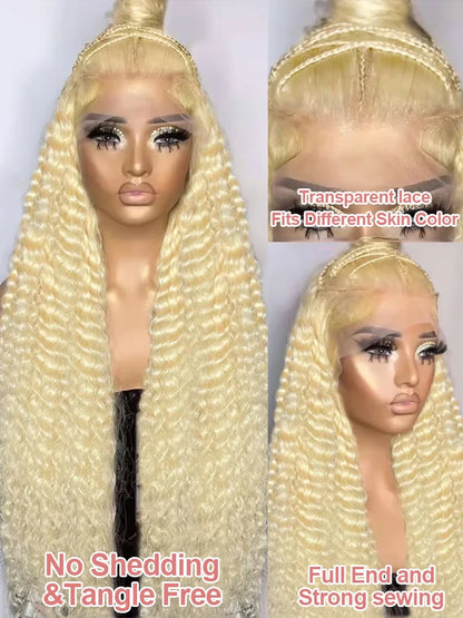 613 HD Lace Frontal Wig 13x4 Deep Loose Wave Transparent Remy Color Front Human Hair Wig 13x6 Blonde Water Curly Human Hair Wig