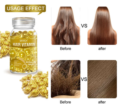 30Pcs Anti Hair Loss Hair Vitamin Capsule Oil Keratin Complex Oil Smooth Silky Hair Serum Hair Mask Repair Frizz Damaged Sevich