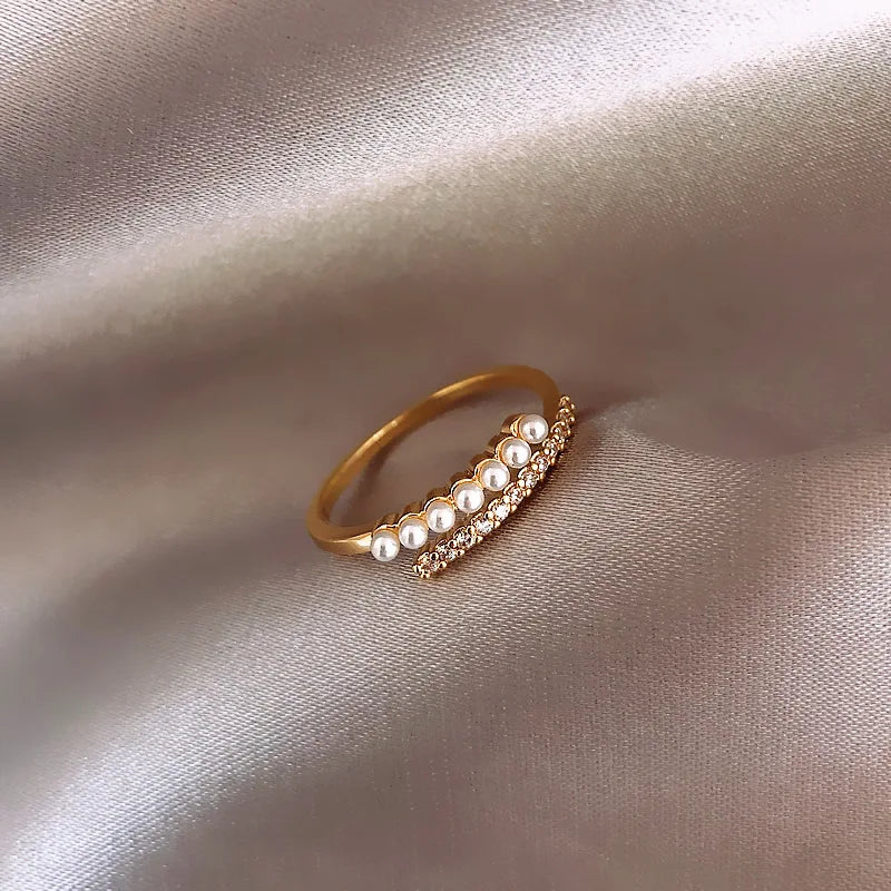 2024 Korean New Exquisite Lovely Pink Love Opening Ring Fashion Temperament Versatile Ring Female Jewelry