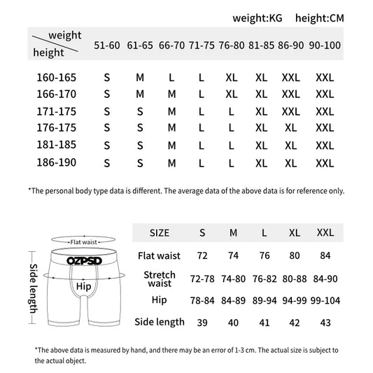 Sexy Men Underwear Boxers Breathable Mens Boxershorts Men's Panties Underpants Plus Size Fashion Print Man Boxers Briefs Trunks