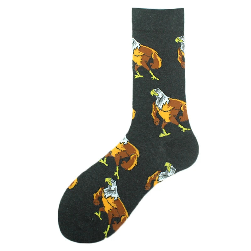 Happy Design Funny Socks Men Unisex Sheep Beer Dinosaur Pattern Sokken  Divertidos Jacquard Calcetines Unisex Hip Hop Skateboard