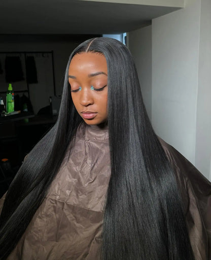 300% High Density 40 46 Inch Bone Straight 13x6 HD Lace Front Wigs Human Hair Brazilian 13x4 360 Full Lace Frontal Wig Pre Pluck