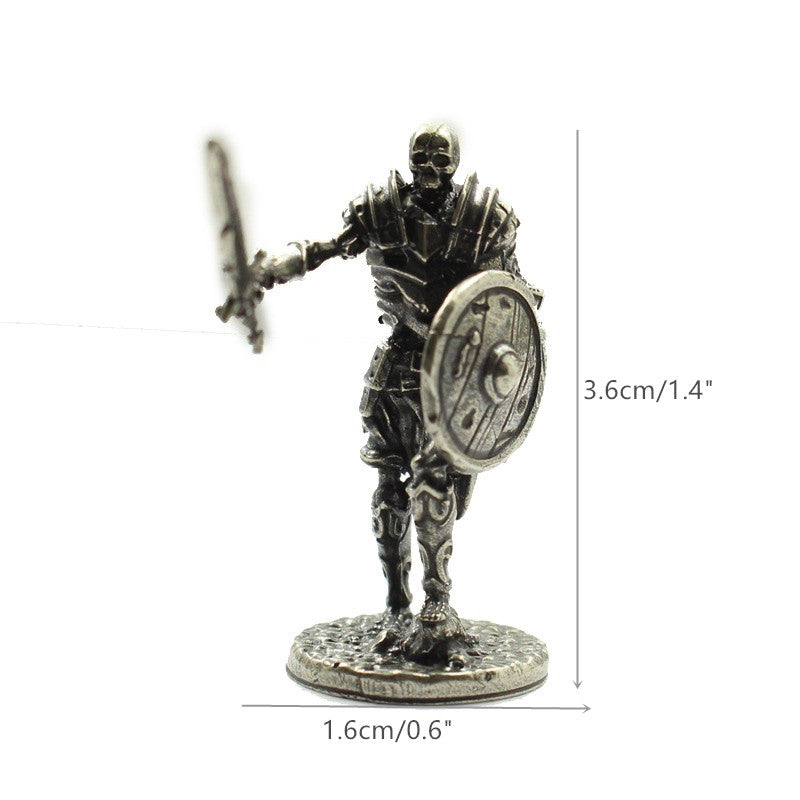 Copper Skeleton Legion Figurines Miniature Decoration Retro Metal Skull Soldier Army Model Statue Desk Ornament