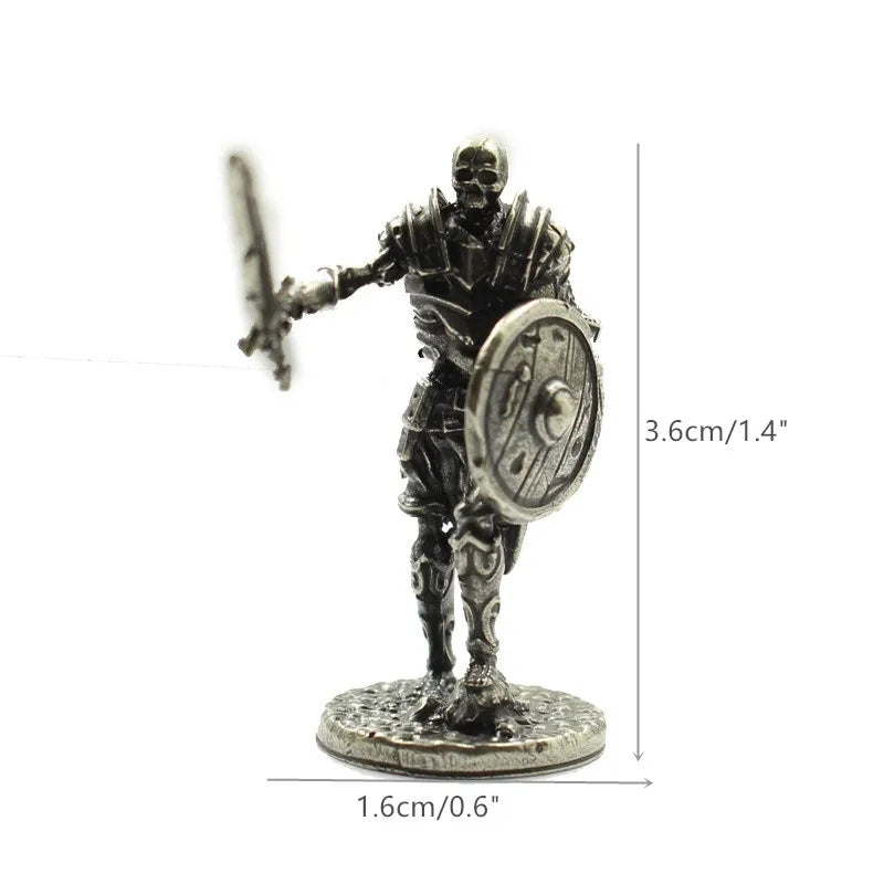 Copper Skeleton Legion Figurines Miniature Decoration Retro Metal Skull Soldier Army Model Statue Desk Ornament