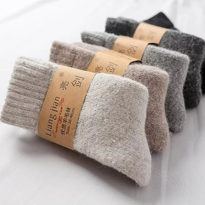Socks Men Super Thicker Solid Sock Wool Warm Socks Against Cold Snow Russia Winter Warm Funny Happy Male Socks