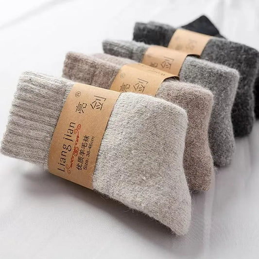 Socks Men Super Thicker Solid Sock Wool Warm Socks Against Cold Snow Russia Winter Warm Funny Happy Male Socks