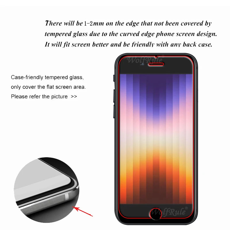 4Pcs For iPhone SE 2022 Glass iPhone SE 2022 2020 7 8 Plus Tempered Glass Transparent Clear 9H Screen Protector iPhone SE 2022