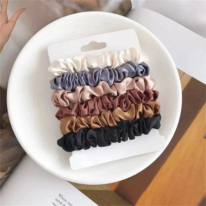 6pcs Satin Hair Scrunchies for Women - Softer Than Silk Scrunchies for Hair | Satin Scrunchies for Girls |