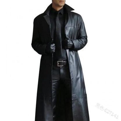 PU Leather Coat Men Jacket Spring Fall Winter Top Slim Korean Streetwear Gothic Moto Biker Punk Outwear Abrigos Mujer Invierno