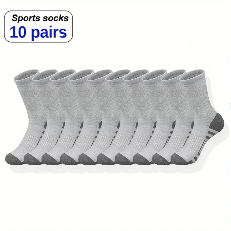 10/30 Pairs of High-Quality Soft and Comfortable Men's Running Socks Summer Sweat Wicking and Breathable Basketball Sports Socks