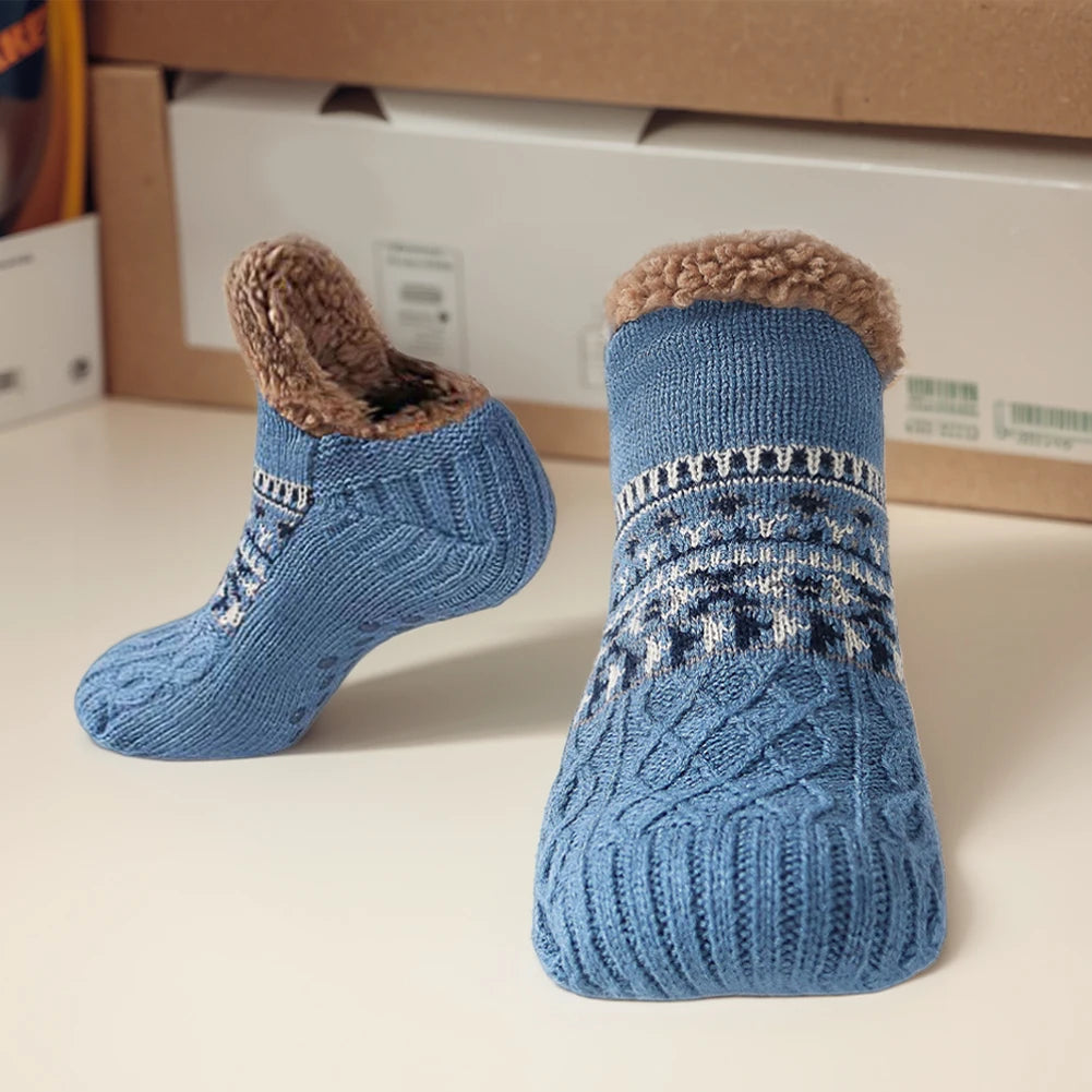 Winter Women Warm Men’s Socks Thickened Thermal Ski Non-slip Soccer Stockings Indoor Home Floor Slippers Sock for Christmas