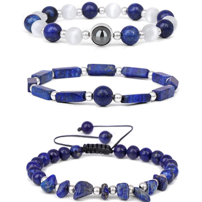3pcs/Set Body-Purifying Amethyst Bracelet for Weight Loss, Yoga, and Meditation - Healing Stone Jewelry for Women and Men