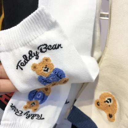 Good Quality Cartoon Elegant Lady Bear Women's  Cute Socks Cotton Harajuku Style Woman Novelty Breathable Sox Christmas Gifts