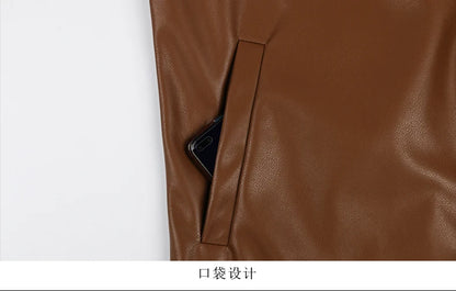 Mauroicardi Spring Autumn Cool Luxury Short Black Soft Light Pu Leather Jacket Men Zipper Casual Mens Jackets and Coats Fashion