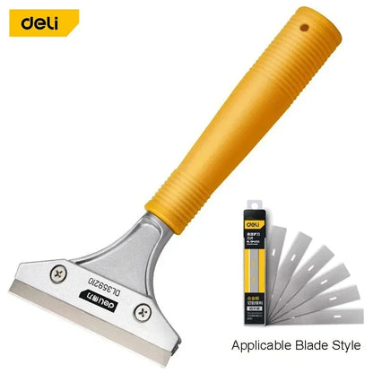 Deli Portable Cleaning Knife Cleaning Shovel Cutter Glass Floor Tiles Scraper Blade Seam Removal Household Kitchen Hand Tool