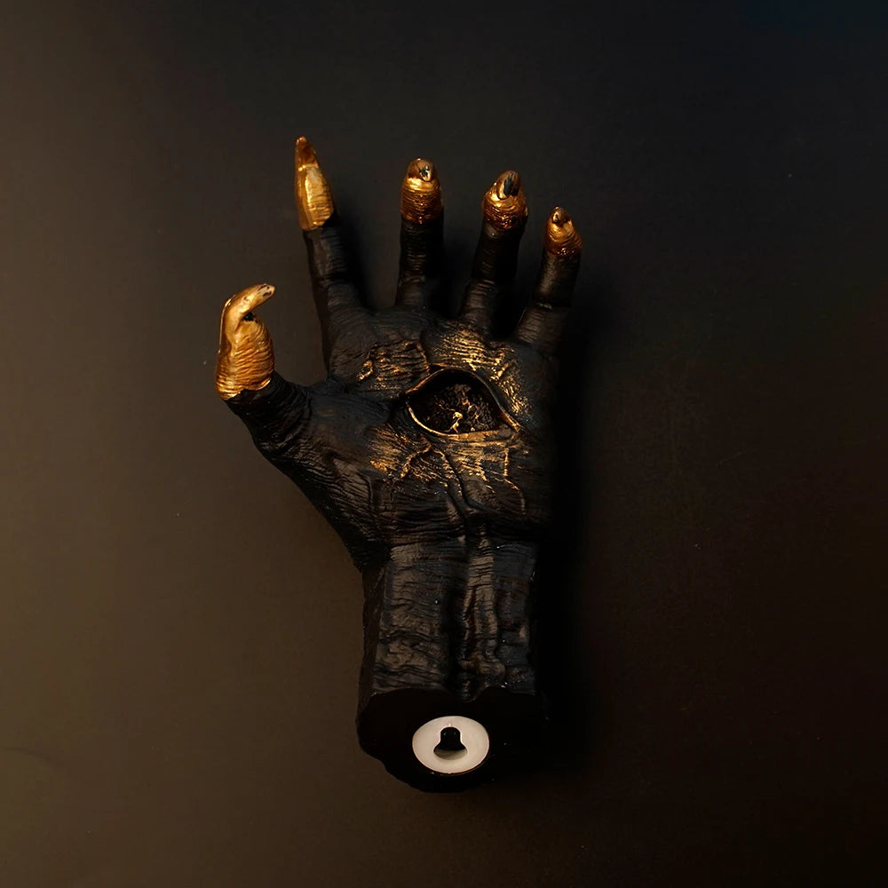 Gothic Witch's Hand Statues Creative Resin Ornament Aesthetic Wall Keys Hanging Rack Bag Hangers Wall Art Sculptures Home Decor