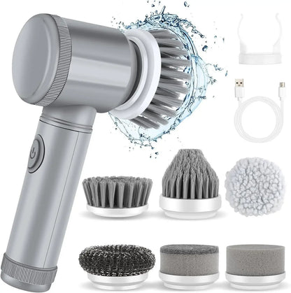 6-in-1 Electric Cleaning Brush Home Appliances Wireless Electric Floor Scrubber Replaceable Brush Head Bathroom Kitchen