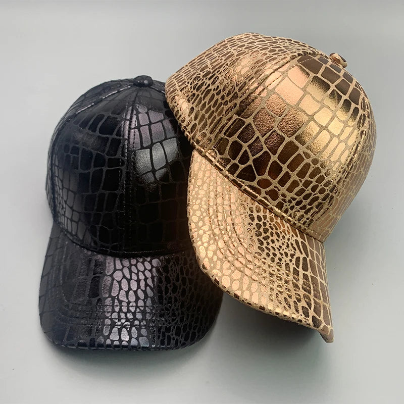 Cool Kpop Serpentine Letter Vegan leather Men Women Baseball Hats Cotton Fashion Breathable Streetwear Funny Sport Hip Hop Caps