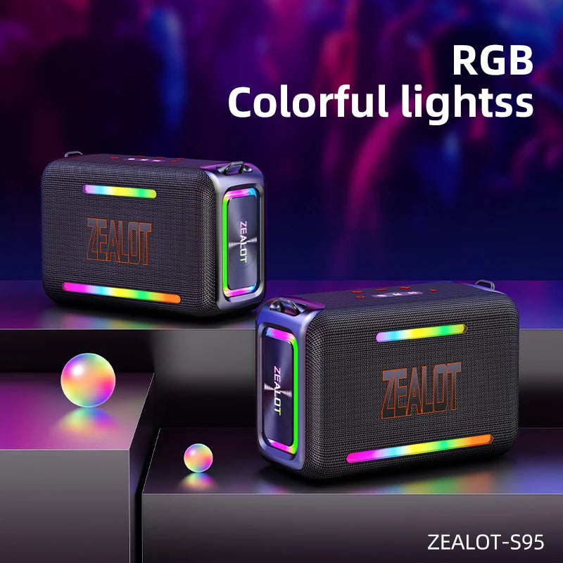 ZEALOT-S95 Waterproof Portable Bluetooth Speaker, Wireless Outdoor Boombox, SubwooferTriple Passive Radiators, Deep Bass,120W