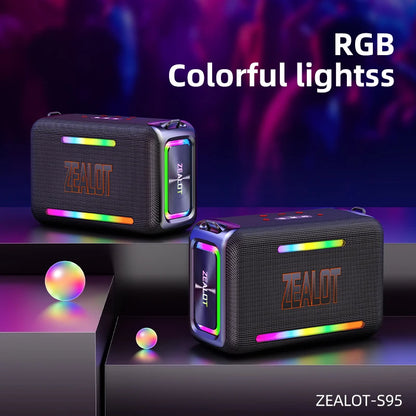 ZEALOT-S95 Waterproof Portable Bluetooth Speaker, Wireless Outdoor Boombox, SubwooferTriple Passive Radiators, Deep Bass,120W