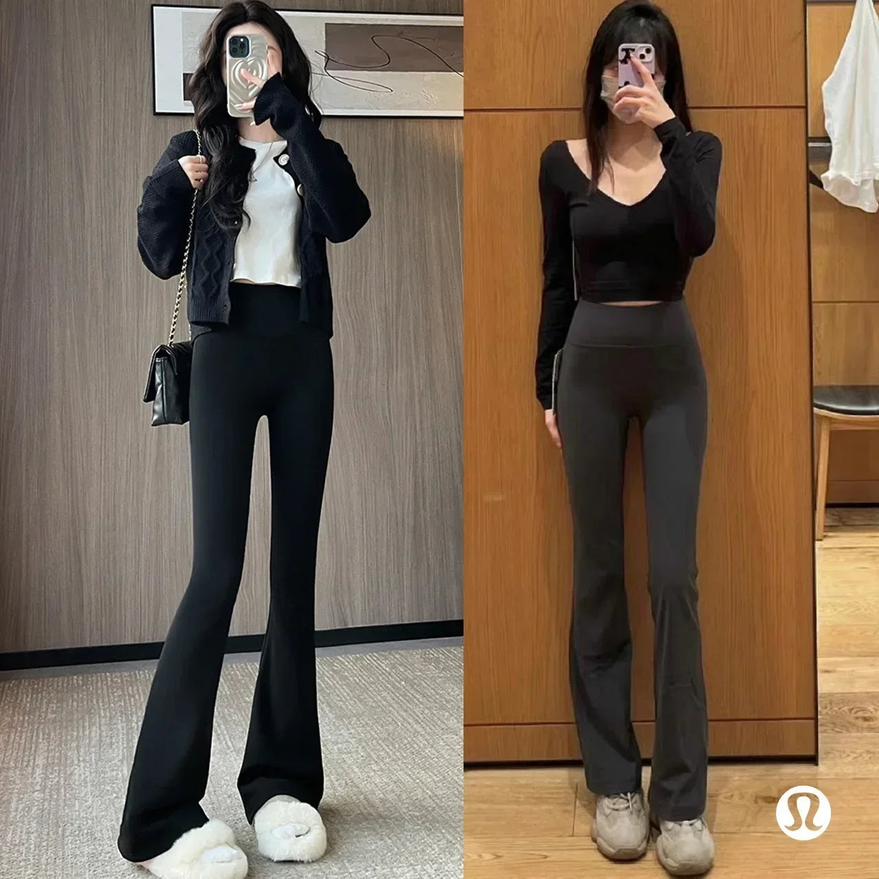 Women Flare Pants Slim High Waist Solid Sexy Shark Flare Pants Fashion Casual Streetwear Elastic Butt Lift Skinny Leggings